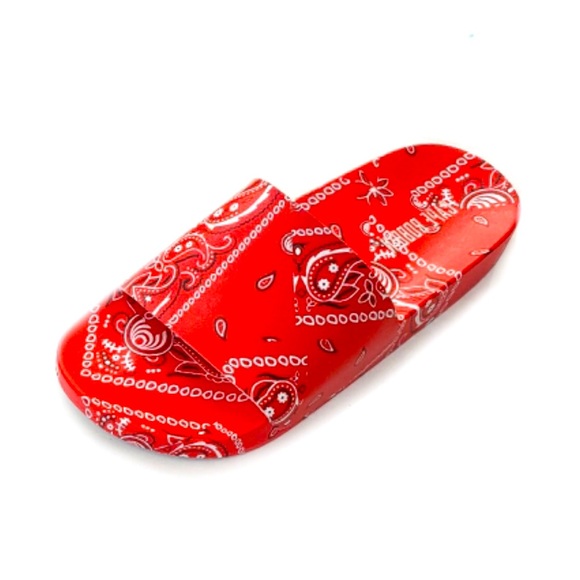 Shoe Affair Shoes - !! EXCLUSIVE !! Comfy Red Bandana Print Slides
